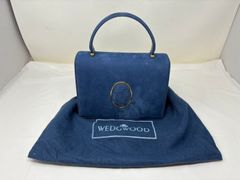 ◆WEDGWOOD ウェッジウッド ハンドバッグ カメオ風 青系 保管袋付き 中古◆17591のサムネイル