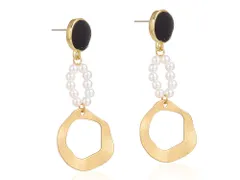 ピアス レディース パール 大ぶり 揺れる ブラック ゴールド ジュエリー アクセサリー シンプル カジュアル 大人