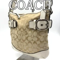 コーチ ショルダーバッグ シグネチャー ベージュ レザー バケット Y2K COACH Signature Shoulder Bag Beige Leather Y2K