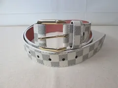 ベルト メンズ 格子柄 チェック 市松模様 PUレザー 調整自在 ビジネス カジュアル おしゃれ ホワイト