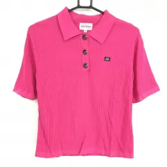 ★値下げ★【超美品】ジャックバニー ニット5分袖ポロシャツ ピンク レーヨン混 レディース 1(M) ゴルフウェア 2024年モデル Jack Bunny