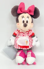 ディズニーストア プラッシュキーチェーン Ice Cream Parlor ミニー(ピンクストライプ)