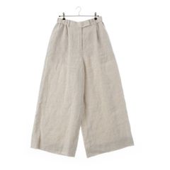 エブール ライトピュアリネン ワイド パンツ スラックス 4110600642 オフホワイト 38【中古】のサムネイル