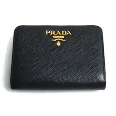 PRADA プラダ サフィアーノマルチカラー 二つ折り財布 ブラック/ピンク 1ML018 ZLP F061H レディース 中古