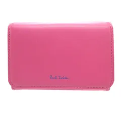 新品同様 ポールスミス レザー ピンク コンパクトウォレット 2つ折り財布 財布 2508 Poul Smith