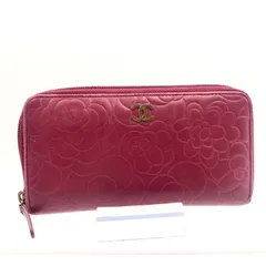 CHANEL  シャネル　カメリア　ラウンドファスナー　花柄　ココマーク　レザー　ピンク　ゴールド金具　イタリア製　シリアルシールあり　16番代　2012年　レディース