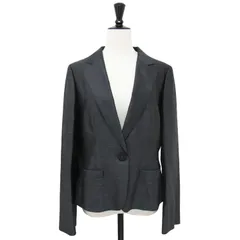 新品 LANVIN COLLECTION ランバン コレクション ジャケット グレー サイズ:40(L) ピンストライプ テーラード ジャケット / 1B 1ボタン ウール シルク 日本製 アウター ブレザー 上着【レディース】のサムネイル