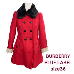 未使用級極美品 BURBERRY BLUE LABEL バーバリー　ブルーレーベル 赤 コート ウール　36 M4K219