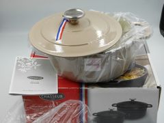 シャスール 鋳物ホーロー グリルパン オーバル レッド フランス製