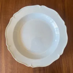 モントロー窯 1820年代 ファイアンスフィン 花リム大皿 モントロー LL&T 花レリーフのお皿 ファイアンスフィン