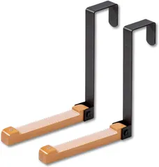 HYmish ドアハンガーフック ドアフック 収納 室内物干し 部屋干し ドア掛け収納 折り畳み(ブラック,  2個セット)