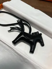 （新品・未使用品）エルメス HERMES ロデオ PM バッグチャーム アニューミロ ラムスキン レザー ソーブラック 黒 Z刻印 箱付