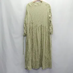 ◇ ⊇ titivate secret ギンガムチェック柄 長袖 ロング丈 ワンピース サイズM ライトグリーン系 レディース E  【1410100002511】