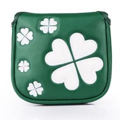 ゴルフヘッドカバー パターカバー マグネット付け マレット用　テーラーメイド スパイダーパターに対応 クローバー模様