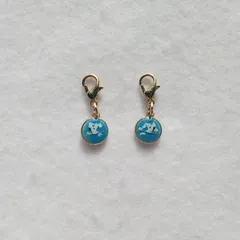 大空を飛ぶ鶴 ツル ファスナーチャーム 2個 セット ペア おそろい 小さなアクセサリー