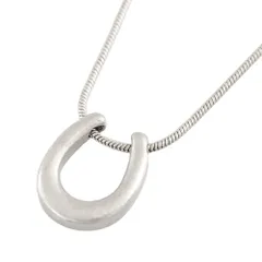 【B：ヴィンテージシルバー×ワンサイズ】[Cream dot. クリームドット公式] ネックレス レディース  金属アレルギー ニッケルフリー ヴィンテージ調 艶消し マット スネークチェーン u字 u型 馬蹄 ぷっくり メタル 大人 シンプル 