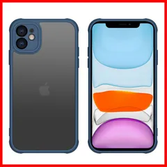 PinLiSheng 用カバー 米軍MIL規格アイフォン11 レンズ保護 (iPhone 黄ばみなし マット半透明 滑り止め 指紋防止 11 11 11 耐衝撃 スマホカバー ネイビー) ケース ケース iphone iPhone