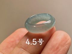 L12-179 ピンキーリング 氷種 氷青 4.5号 天然グアテマラ産 A貨 本翡翠 くりぬき リング