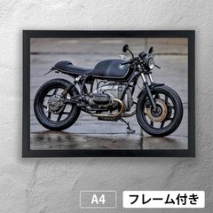 ネオクラシックの傑作　BMW R80 カスタムカフェレーサー　フォトポスターA4 マット　【フレーム付】《MT》