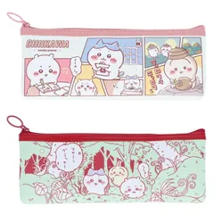 ちいかわ スクエアポーチ ペンケース ペンポーチ メイクポーチ 筆箱 筆入れ ハチワレ うさぎ くりまんじゅう モモンガ ラッコ シーサー 古本屋 コミック