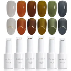 ★注目商品★ジェルネイル Coikaze クリアカラージェル 透け感 くすみカラー ジェルネイル用品 ネイルジェル グラデーションネイル べっ甲ネイル透明感 UV・LED対応 6色セット 0