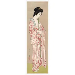 橋口五葉　長襦袢の女　小サイズ　印刷　複製　ポスター　版画　新版画　美人図　日本画
