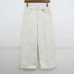 ザラ デニムパンツ ジーンズ ストレート ボトムス レディース 36サイズ ホワイト ZARA