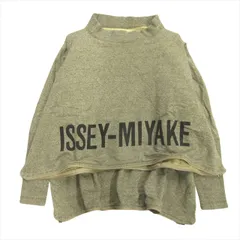 80's イッセイミヤケ ISSEY MIYAKE ビッグロゴ 2way スウェット シャツ トレーナー カットソー 変形 筆タグ オールド ビンテージ ヴィンテージ アーカイブ 9 グレー レディースのサムネイル