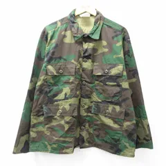 XL/古着 長袖 ミリタリー ジャケット メンズ 90s ウッドランドカモ コットン 緑 グリーン 迷彩 25oct14 中古 アウター フライト