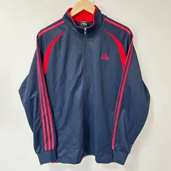 大きいサイズ◎(^w^)b adidas アディダス CLIMALITE トラックジャケット ジャージ ロゴ刺繍 ライン スポーツMIX 運動 トレーニングウェア ネイビー 紺×レッド 赤 メンズ サイズO
