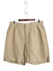 【お得なクーポン配布中!】 90s ポロゴルフ ラルフローレン ショートパンツ メンズ 34 / オールド ポロ リネン シルク ショーツ 短パン ツータック ゆったり 高級 薄手