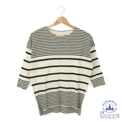 【訳アリ】INED イネド トップス カットソー Uネック ニット カジュアル おしゃれ 綺麗め 七分袖 レディース 総柄 9 901-15563 送料無料 古着