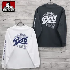 新品 メンズ ベンデイビス BEN DAVIS BENDAVIS 長袖 Tシャツ 長袖Tシャツ ティーシャツ ロンT サークルロゴ バックプリント 袖プリント ユニセックス レディース 白 ホワイト チャコール グレー