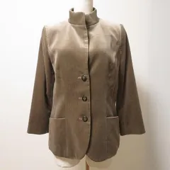 #wnc レリアン Leilian ジャケット 9 シルク混 ベロア調 スタンドカラー イタリア製生地 シンプル ビジネス レディース [902015]