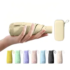 TVVTO 軽量折り畳み傘 超軽量ポータブル折りたたみ傘 小さなかわいい 持ち運びに便利 晴雨兼用 紫外線遮断 高強度グラスファイバー 6本骨 日焼け防止 人気 折り畳み傘 耐風撥水 小型 おしゃれ 手動 レゼント 耐久 収納ポーチ付き 0