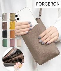新品訳ありアウトレット品★FORGERON 本革 たて型お財布ポシェット スマホポケット付 お札/コインポケット カード PUレザー スマホバッグ スマホポーチ ミニバッグ 斜め掛け サコッシュ スマホショルダー ウォレット おしゃれ 軽量