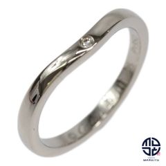 Cartier カルティエ PT950 プラチナ ダイヤ3P バレリーナカーブ ウェディング リング 指輪 ジュエリー アクセサリー ブランド #49 約9号