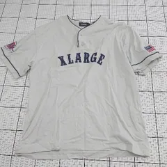 ◇ ⊂ XLARGE エクストララージ 野球服 半袖 ベースボールTシャツ サイズL グレー系 メンズ E  【1508200017471】