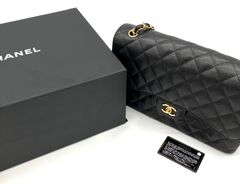【鑑定済み】正規品 極美品  CHANEL シャネル キャビアスキン マトラッセ 30 デカマト ブラック ゴールド金具