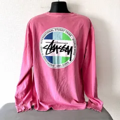 80s オールドステューシー  好フェード 長袖Tシャツ メンズ XL 両面プリント ピンク グアテマラ製