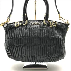 良品 COACH コーチ レザー 2WAY ハンド バッグ ブラック k1508