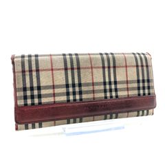 BURBERRY バーバリー ノバチェック キャンバス レザー ブラック 長財布