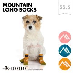 【マウンテンロングソックスSS-S】犬 靴下 4足セット 犬用靴下 犬用ソックス 犬用 犬 フローリング 滑り止め 滑り防止 小型犬 ドッグ ペット ソックス 肉球保護 なめ防止 室内 老犬 おしゃれ［ライフライク LIFELIKE公式］