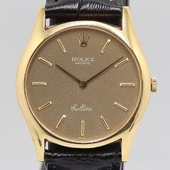 デッドストック級 稼働 良品 ロレックス  チェリーニ 手巻き ブラウン文字盤 18K/750/YG/26.2ｇ メンズ腕時計 6582620 4TLT KMR ABC 15866