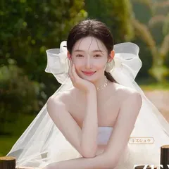 ウエディングベール レディース ベール リボンベール 結婚式 花嫁 シンプルウエディングヴェール ウエディングドレス ヘアアクセサリー  かわいい シンプル 上品 写真 撮影tousha06