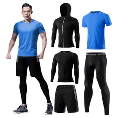 [Boyzn] コンプレッションウェア メンズ 上下セット トレーニングウェア 5点セット XL