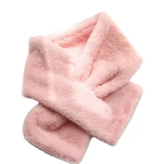 [RED RAY] [レッドレイ] マフラー スヌード 防寒 ネックウォーマー 秋冬 ティペット ふわふわ レディース 厚手 人気 暖かい 男女兼用 かわいい 冬 ストール おしゃれ クロス フェイクファー 無地 まふらー すねーど ぼうかん ボウ [ピンク]