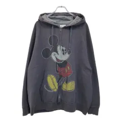 Disney ディズニー ミッキーマウス フェード フルジップ スウェット パーカー 大きいサイズ キャラクター(メンズ 2XL)中古 古着 V1502