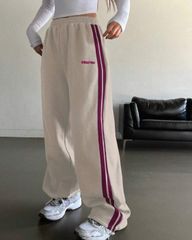 ［2025ssスポーツコア］トラックパンツ ラインパンツ ビンテージ ブーツカット スウェット ジャージ 刺繍ロゴ adidas  NERDY NIKE ナイキ KBF