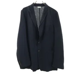 DRIES VAN NOTEN ドリスヴァンノッテン リネンブレンド ドライバーズ ジャケット 48 ネイビー メンズ 古着のサムネイル